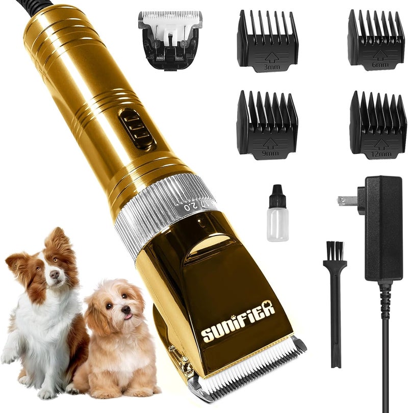 Sunifier Professional Dog Grooming Clippers for Thick Coat - Dog Hair Trimmer for Grooming- Sheep Shears for Thick Hair – Pet Grooming Clippers for Dogs, Cats, Sheeps, Horse (Gold) - Image 1